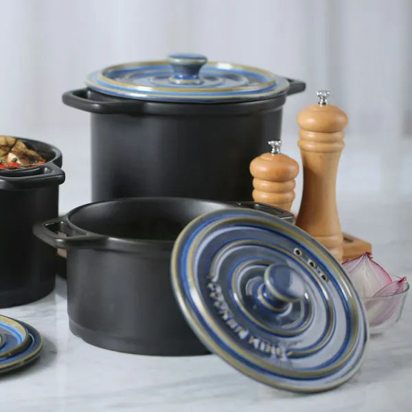 Enamelled stockpot, 28cm, charcoal