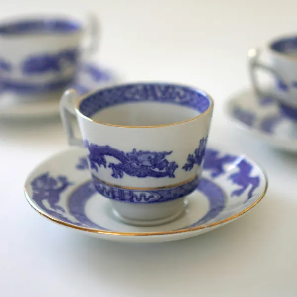 Blue willow teacups, set of two
