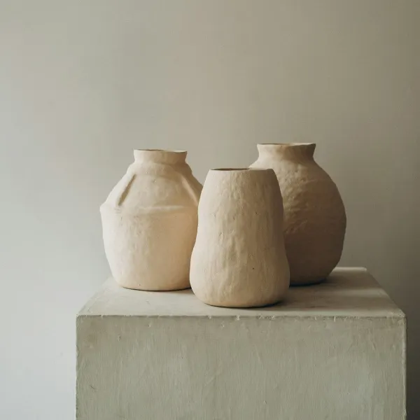 Clay vases, set of three